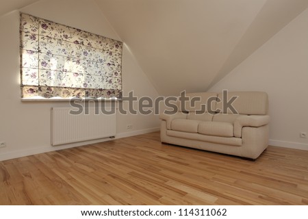 Living room in english style, spacious, bright