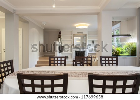 Interior of bright and elegant flat, living room