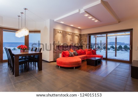 Ruby House - Spacious Living Room With Ruby Sofa