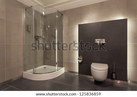 Woodland hotel - Luxurious bathroom interior, wc, shower
