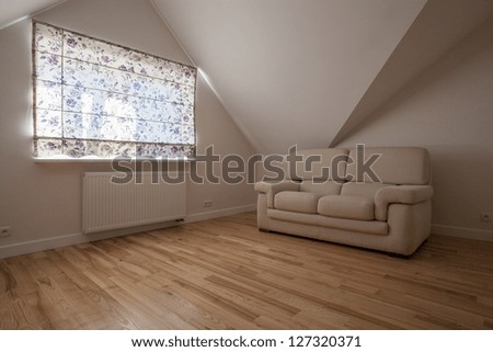 New living room in bright colors, modern interior