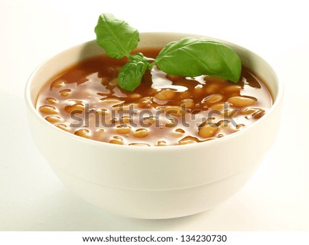 Baked beans ready meal on isolated background