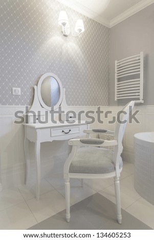 Tuscany - closeup of white classic dressing table