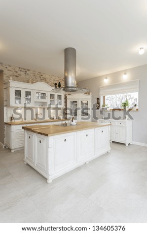 Tuscany - interior of white stylish kitchen