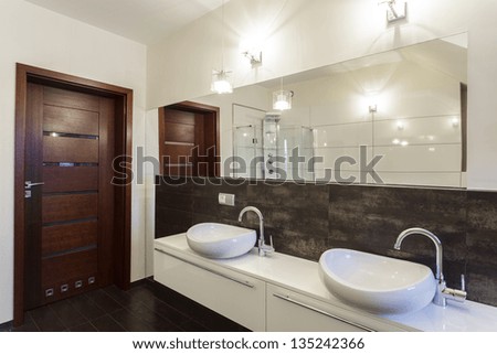 Grand design - two wash basins in contemporary bathroom