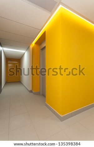 Vibrant hallway of contemporary interior