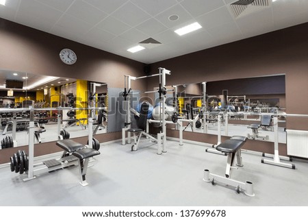 Gym With Special Equipment, Empty, Horizontal