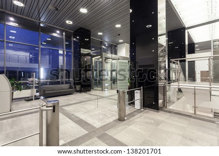 Modern Office With Spacious Interior And Lift
