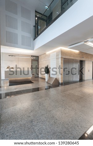 Reception And Main Hall In Modern Office Building