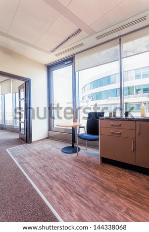 Buffet in modern office building interior, kitchen