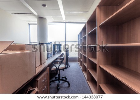 Shelves And Paper Boxes, Moving To New Office Building