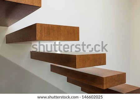 Bright Space - A Closeup Of Modern Geometric Wooden Brown Steps