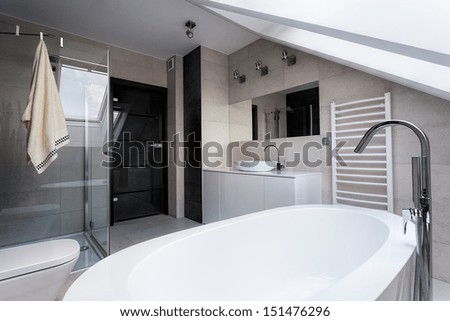 Urban apartment - bath, shower and wc in bathroom
