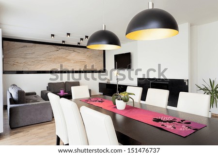 Urban Apartment - Modern Living Room Connected With Dining Room