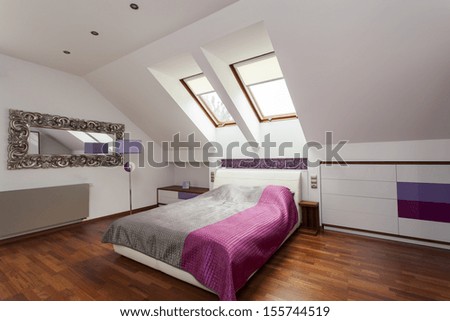 New Bedroom With Huge Bed And Purple Additions