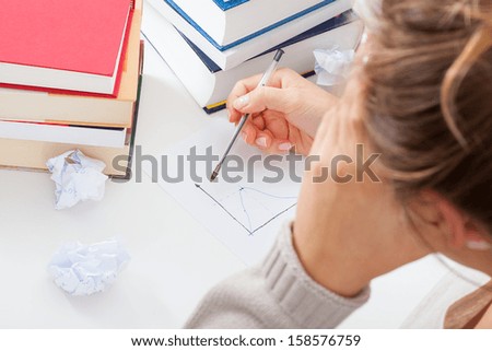 Math student having learning difficulties in task
