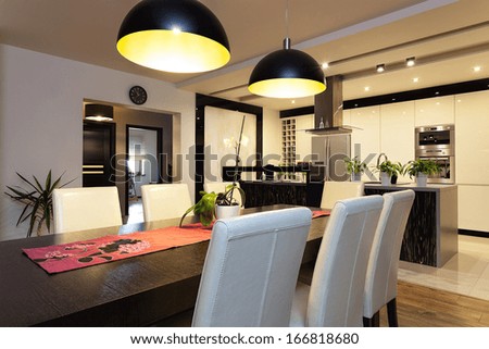 Urban Apartment - Interior Of Dining Room And Kitchen