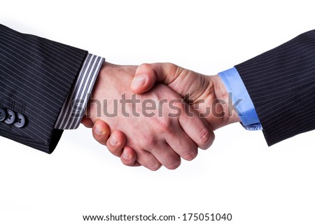 Business handshake with a promise of partnership