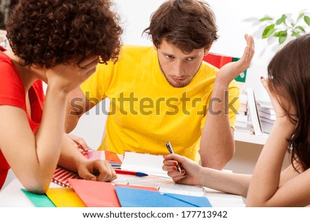 A group of students at the university studying for an exam