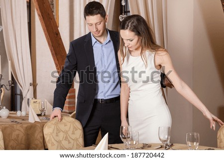 Gentleman in restaurant before dinner or date