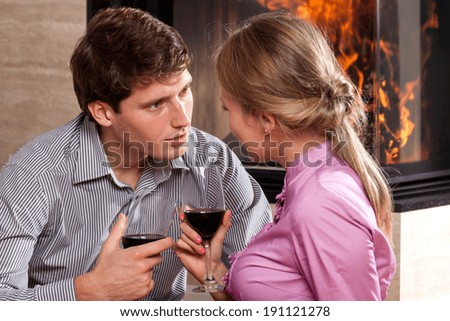 Young marriage spending nice evening at home