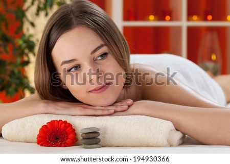 Young woman enjoying her day at spa