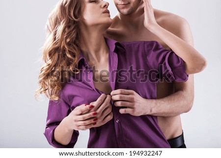Horizontal view of a couple in love