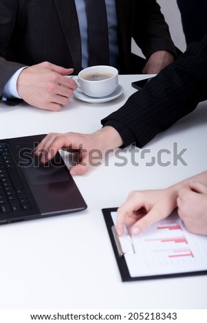 Vertical view of zoom of business meeting