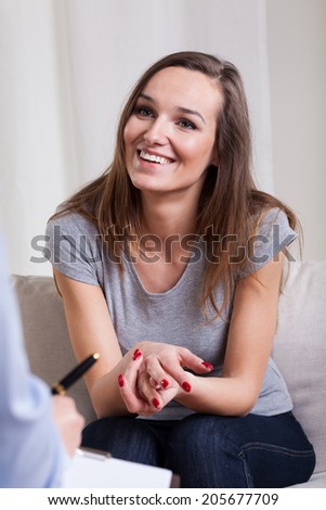 Happy young woman ready to start new life after psychotherapy