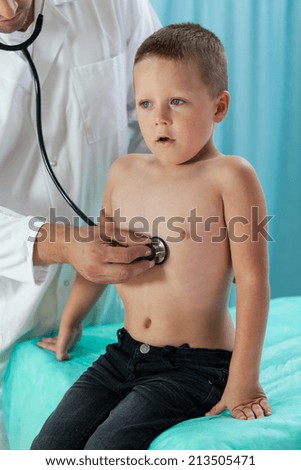 Boy during medical appointment at pediatrician\'s office