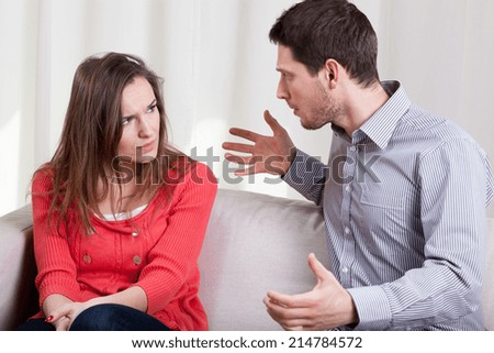 Young marriage have an argument because of relationship crisis