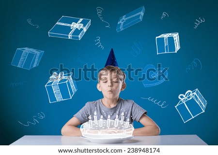 Little cute boy having a happy birthday
