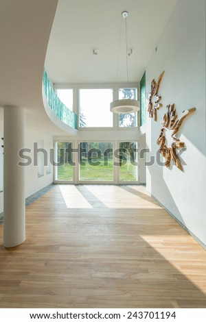 Empty house with modern decoration on the wall