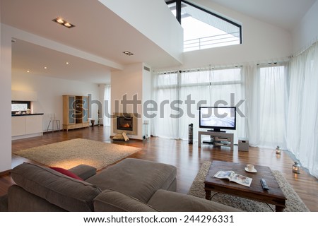 Spacious luxury living room in exclusive villa