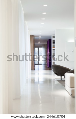 Spacious designed interior inside elegant residence, vertical