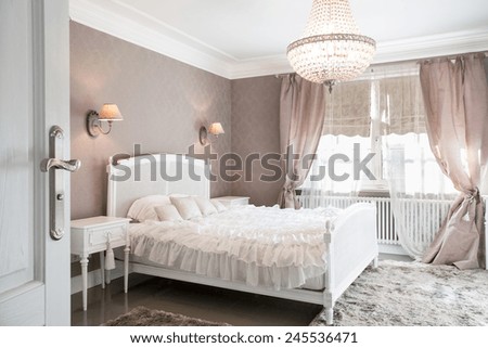 Ideal bedroom for woman in romantic style