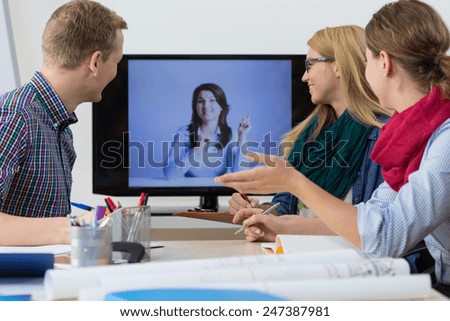Web conference - business people having online meeting