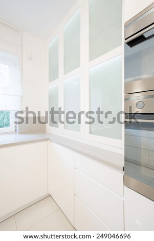 Oven and microwave unit in modern kitchen