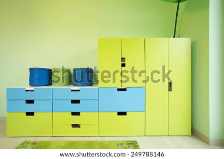 View of colorful furniture inside a room
