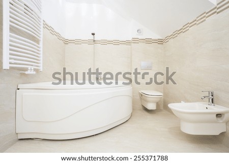 The large bath in the luxurious bathroom