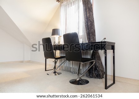 Modern esthetic modest study room in luxury apartment