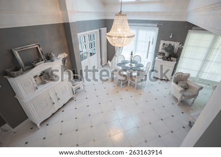 Interior of dining room inside expensive residence