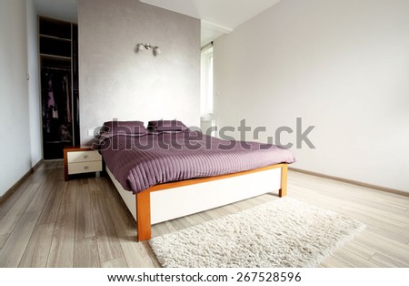 Inside of the new luxury clean bedroom