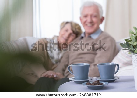 Horizontal view of love in old age