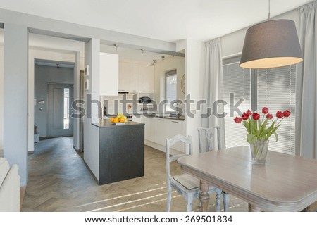 Beauty and cozy kitchen and dining room