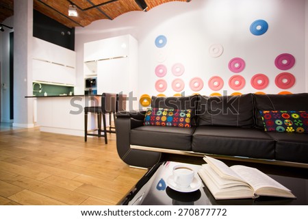 Color modern interior designed for young people