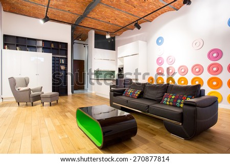 Picture of designed interior with contemporary furniture