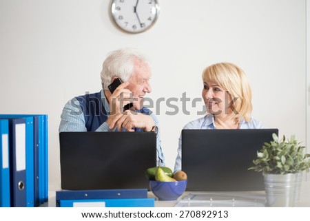 Elderly people running a company from home office