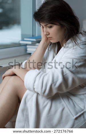 Young woman feeling bad in the morning