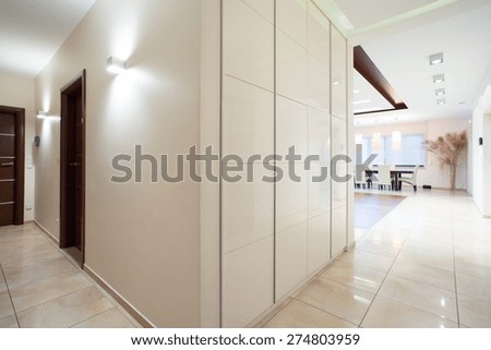 Large elegant hallway with marble floor